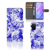 Telefoonhoesje met Naam Samsung Galaxy S20 Angel Skull Blauw Telefoonhoesje met Naam Samsung Galaxy S20 Angel Skull Blauw