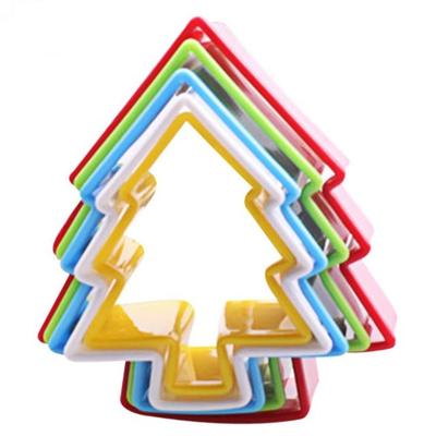 5 stuks cookies plastic cake Mould biscuit zuiger vormen DIY bakken tools (boom)