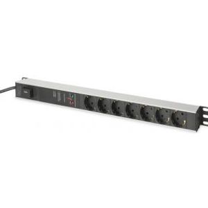 Digitus DN-95412 7AC-uitgang(en) 1U Zwart, Zilver energiedistributie