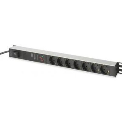 Digitus DN-95412 7AC-uitgang(en) 1U Zwart, Zilver energiedistributie