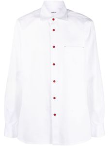 Kiton chemise en coton à col pointu - Blanc