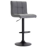 vidaXL Barkruk stof lichtgrijs - thumbnail