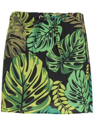 Amir Slama jupe à imprimé tropical - Vert
