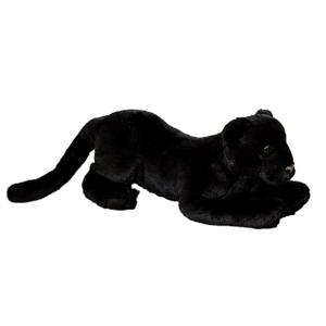 Pluche panter knuffel - zwart - liggend - 25 cm - knuffels