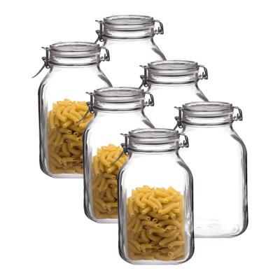 Bormioli Rocco Voorraadpot / weckpot - 6x - transparant - glas - 21 x 13 cm - 2 Liter