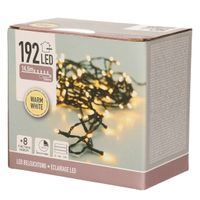 Set van 10x stuks kerstverlichting op batterij warm wit buiten 192 lampjes