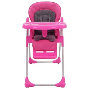 The Living Store Kinderstoel - Opvouwbaar - Stalen frame - Roze/grijs - 49x82x107cm