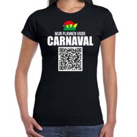Carnaval QR code plannen voor carnaval / Limburg feest t-shirt dames zwart - Carnaval shirts 2XL  -