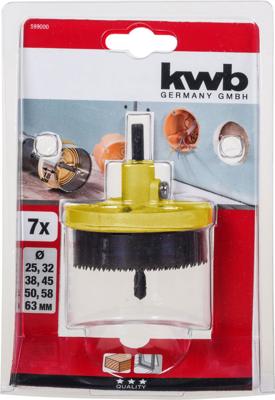 Gatenzaag 25/32/38/45/50/58/63 mm H18 mm kaart - Kwb