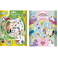 Kinder autoraam stickers combinatie set boerderij en eenhoorn thema - thumbnail