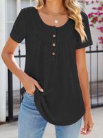 Casual Buckle Plain Shirt