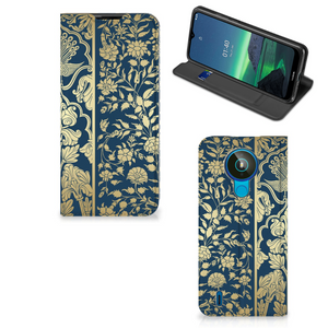 Nokia 1.4 Smart Cover Beige Flowers