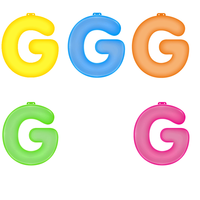 Opblaasbare gekleurde letter G   - - thumbnail