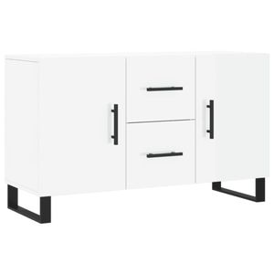 The Living Store Dressoir Modern - Hoogglans Wit - 100 x 36 x 60 cm - Duurzaam Hout en Metaal