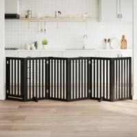 VidaXL Hondenhek inklapbaar 6 panelen 300 cm populierenhout zwart