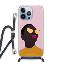 Yellow glasses: iPhone 13 Pro Transparant Hoesje met koord