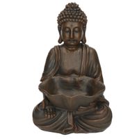 Decoratie boeddha beeld zwart zittend 30 cm   -