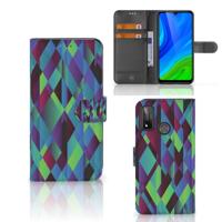 Huawei P Smart 2020 | Book Case | Abstract Green Blue