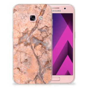 Samsung Galaxy A3 2017 TPU Siliconen Hoesje Marmer Oranje