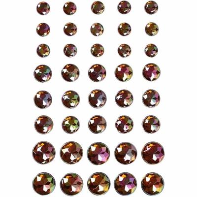 Hobby/knutsel kristal plaksteentjes - 40x stuks - bruin - strass steentjes - Plak juwelen