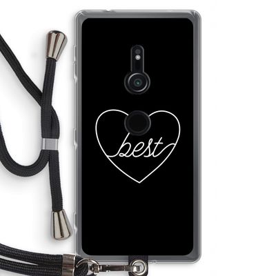 Best heart black: Sony Xperia XZ2 Transparant Hoesje met koord