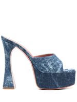 Amina Muaddi sandales Dalida 140 mm en jean - Bleu