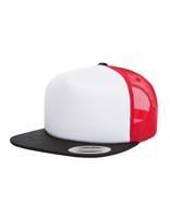 Flexfit FX6005FW Foam Trucker With White Front - Black/White/Red - One Size