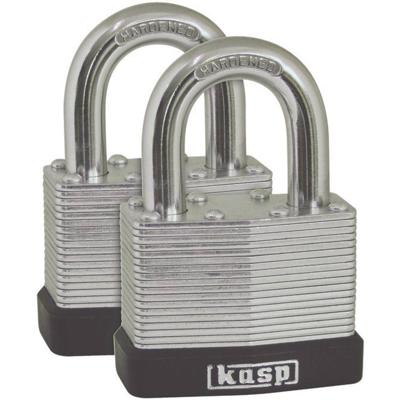 Kasp K13050D2 Hangslot 50 mm Gelijksluitend Zilver Sleutelslot