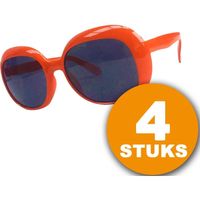 Oranje Feestbril 4 stuks Oranje Bril Partybril ""Julie"" Feestkleding EK/WK Voetbal Oranje Versiering Versierpakket - thumbnail