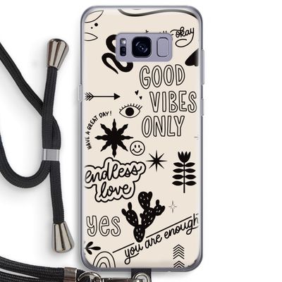 Good vibes: Samsung Galaxy S8 Plus Transparant Hoesje met koord