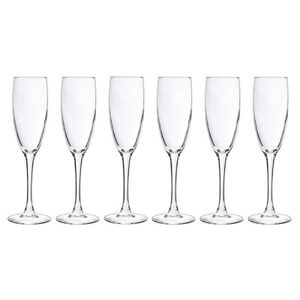 6x stuks Champagneglazen/flutes van 190 ml