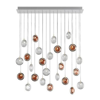 Bomma Lens 26 pcs Square Hanglamp - 12x Amber 14x Helder glas Bomma Lens 26 pcs Square Hanglamp - 12x Amber 14x Helder glas