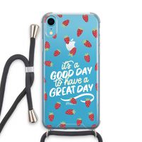Don't forget to have a great day: iPhone XR Transparant Hoesje met koord