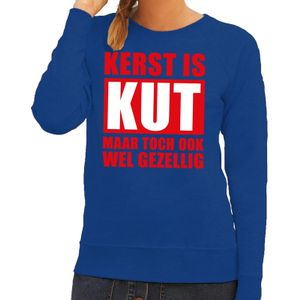 Foute Kersttrui Kerst is kut maar toch gezellig blauw voor dames