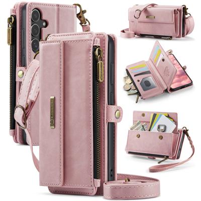 Caseme Samsung Galaxy S25 FE hoesje - portemonnee tasje - Lichtroze