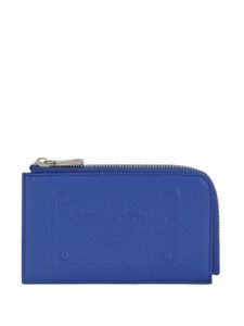 Dolce & Gabbana portefeuille zippé à logo embossé - Bleu