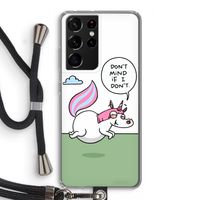 Unicorn: Samsung Galaxy S21 Ultra Transparant Hoesje met koord