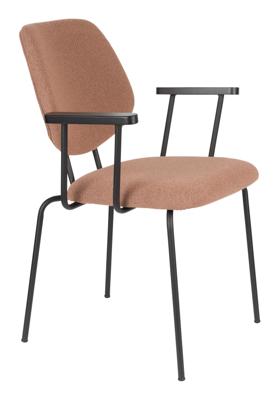 ZILT Eetkamerstoel 'Lora' Met armleuning, Bouclé, kleur Roze