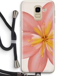 Pink Ellila Flower: Samsung Galaxy J6 (2018) Transparant Hoesje met koord