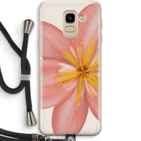 Pink Ellila Flower: Samsung Galaxy J6 (2018) Transparant Hoesje met koord