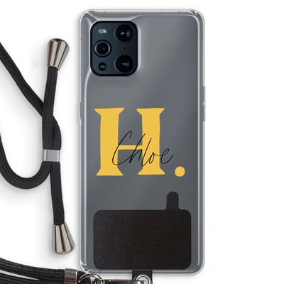 Amber Script: Oppo Find X3 Transparant Hoesje met koord