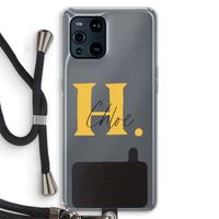 Amber Script: Oppo Find X3 Transparant Hoesje met koord