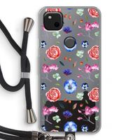 Bloemetjes: Pixel 4a Transparant Hoesje met koord