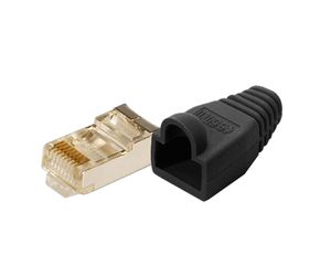 LogiLink MP0012 RJ45-connector Cat 5e, afgeschermd Stekker, recht Aantal polen: 8P8C Zwart 100 stuk(s)