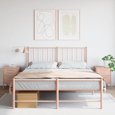 Nachtkastjes 2 st 36x39x50,5 cm staal roze