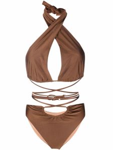 Noire Swimwear maillot de bain à dos-nu - Marron