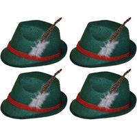 4x Groene bierfeest/oktoberfest hoed verkleed accessoire voor dames/heren   -