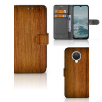 Nokia G10 | G20 Book Style Case Donker Hout - thumbnail