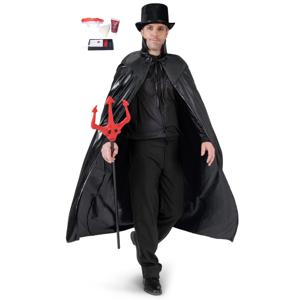 Halloween Dracula/vampier verkleed set - volwassenen - cape/tanden/schmink