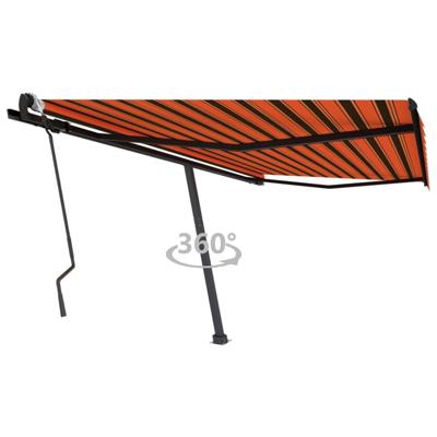 Luifel vrijstaand handmatig uittrekbaar 400x300 cm oranje bruin